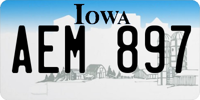 IA license plate AEM897