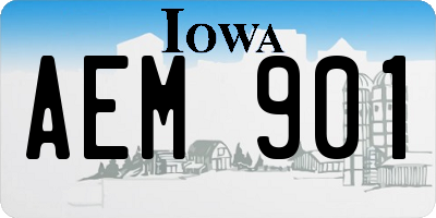 IA license plate AEM901