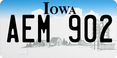IA license plate AEM902