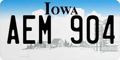IA license plate AEM904
