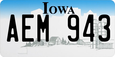 IA license plate AEM943