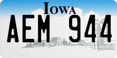 IA license plate AEM944