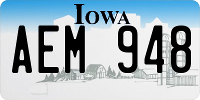IA license plate AEM948