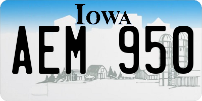 IA license plate AEM950