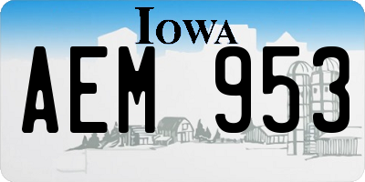 IA license plate AEM953