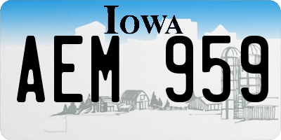 IA license plate AEM959
