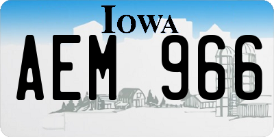 IA license plate AEM966