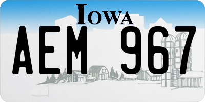 IA license plate AEM967