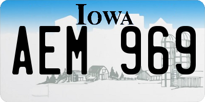 IA license plate AEM969