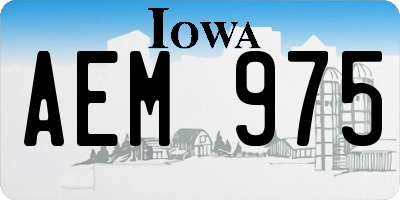 IA license plate AEM975