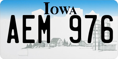 IA license plate AEM976