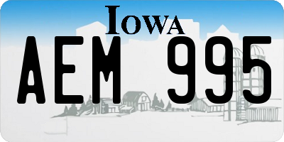 IA license plate AEM995