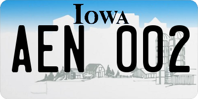 IA license plate AEN002