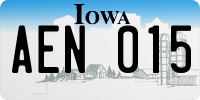 IA license plate AEN015