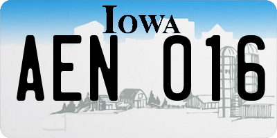 IA license plate AEN016