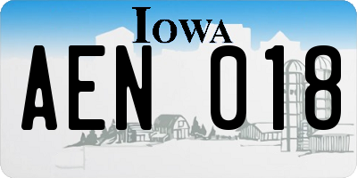 IA license plate AEN018