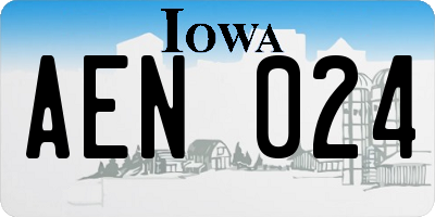 IA license plate AEN024