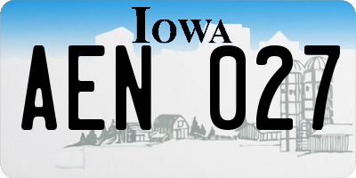 IA license plate AEN027