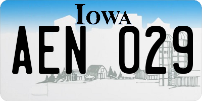 IA license plate AEN029