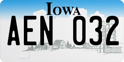 IA license plate AEN032