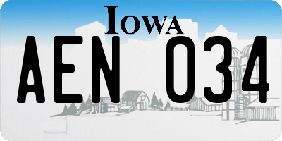 IA license plate AEN034