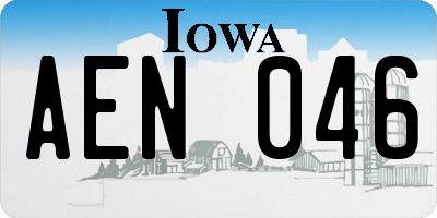 IA license plate AEN046