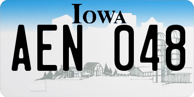 IA license plate AEN048