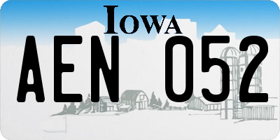 IA license plate AEN052