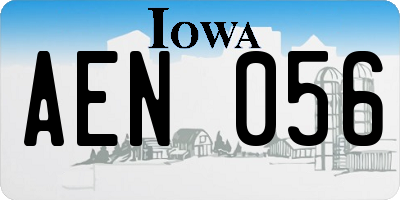 IA license plate AEN056