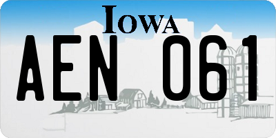 IA license plate AEN061
