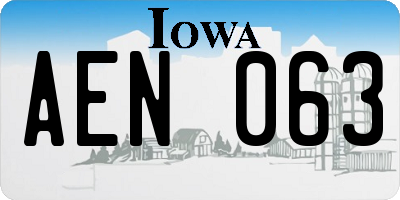 IA license plate AEN063