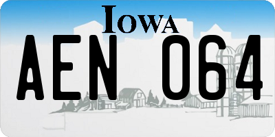 IA license plate AEN064