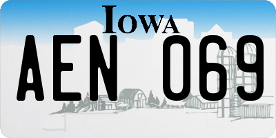 IA license plate AEN069