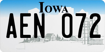 IA license plate AEN072