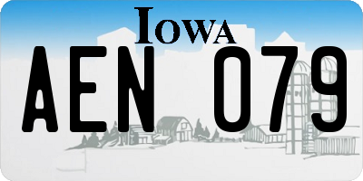 IA license plate AEN079