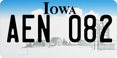 IA license plate AEN082