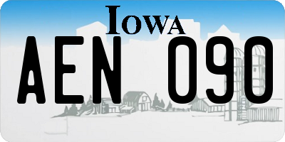 IA license plate AEN090