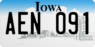 IA license plate AEN091