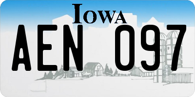 IA license plate AEN097