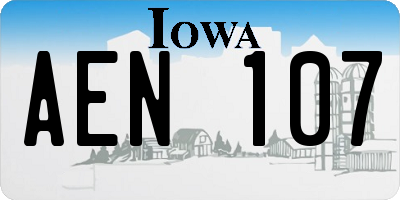 IA license plate AEN107