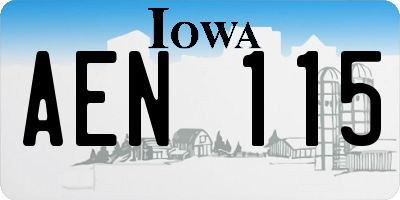 IA license plate AEN115