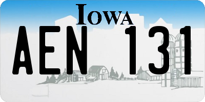 IA license plate AEN131