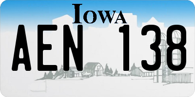 IA license plate AEN138