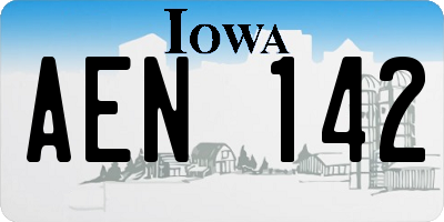 IA license plate AEN142