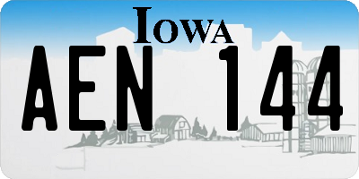 IA license plate AEN144