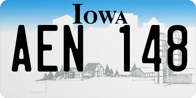 IA license plate AEN148