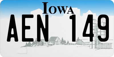 IA license plate AEN149