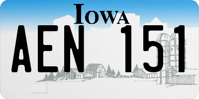 IA license plate AEN151