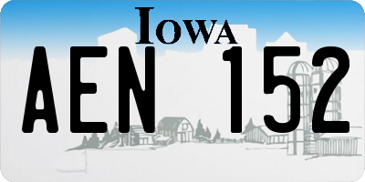IA license plate AEN152