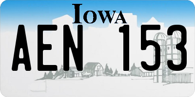 IA license plate AEN153